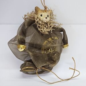 NEW VINTAGE Katherine's Collection Cat Charm Bell Bag Ornament Wayne Kleski